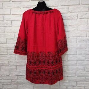 EL GRECO Red Embroidered Dress Size 1 NWOT